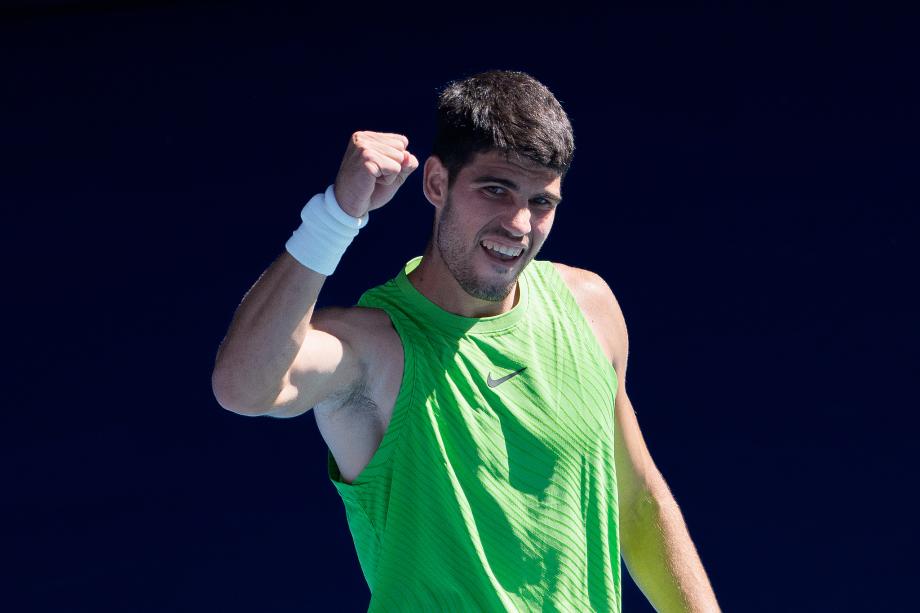 [图]阿尔卡拉斯直落三盘晋级 连续三年打进澳网16强